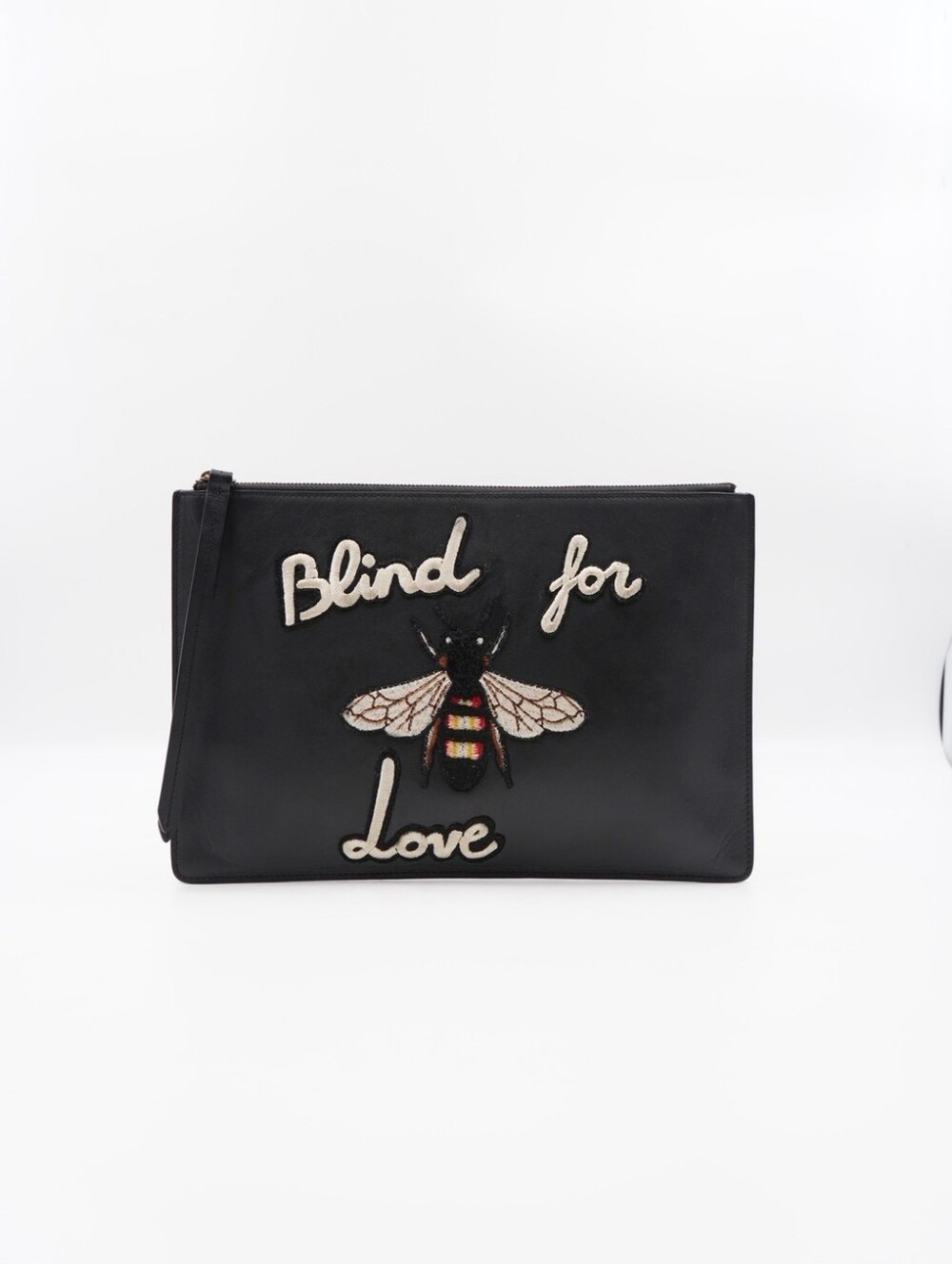 CP53 💟 Gucci Leather "Blind for Love" Bee Pouch